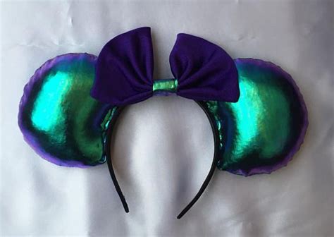 Mickey Mouse Ears Headband Iridescent Green and Purple | Mickey mouse ears headband, Mickey ...