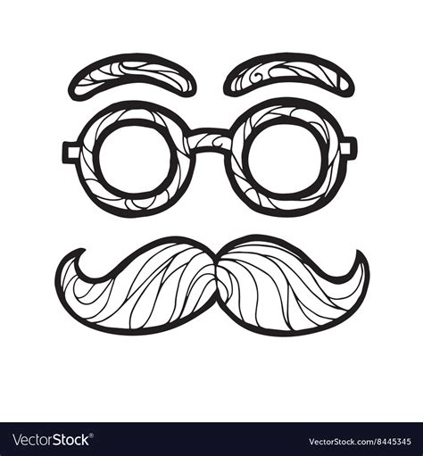 Sketch male mustache Royalty Free Vector Image