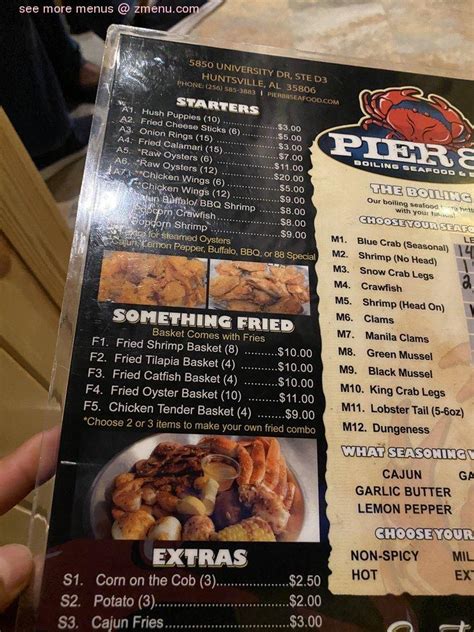 Menu at Pier 88 Boiling Seafood & Bar Huntsville, Huntsville