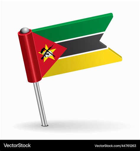 Mozambique flag map pointer layout Royalty Free Vector Image