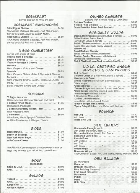 Menu for The Waymart Deli in Waymart, PA | Sirved