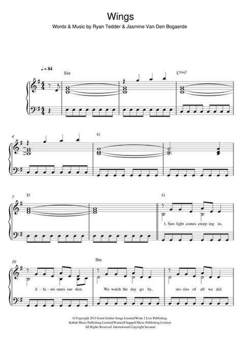 Birdy "Wings" Sheet Music Notes | Download Printable PDF Score 122781