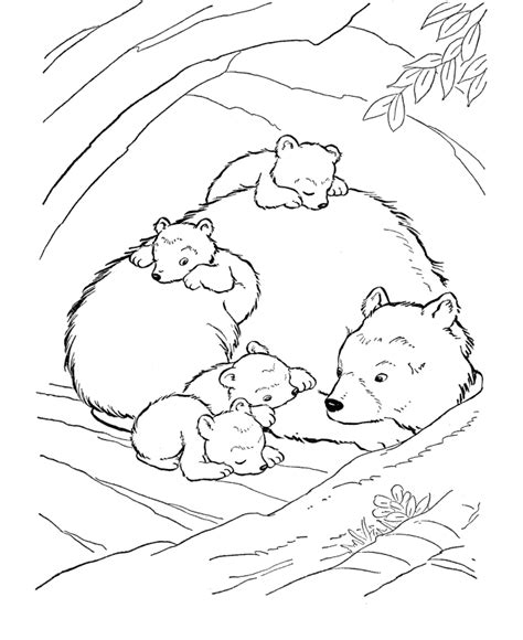 Hibernating Bear Coloring Page - Coloring Home