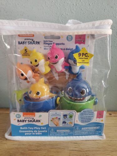 Nickelodeon Pinkfong BABY SHARK-New Vinyl 9 pc -Bath Toy Play Set New ...