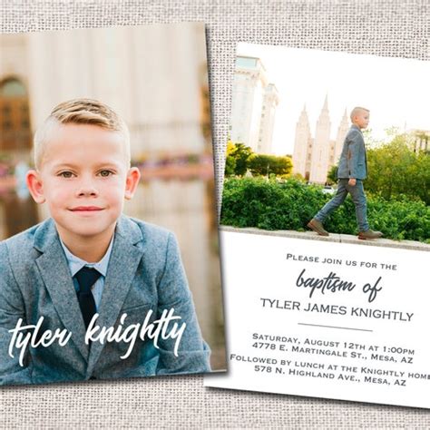 Boy LDS Baptism Invitation Baptism Invite Girl Boy Baptism | Etsy