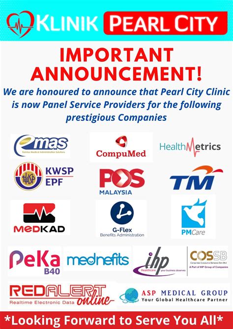 Panel Service Provider Announcement | Klinik Pearl City | Bukit Jalil ...