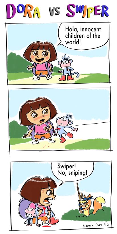 Kenji Ono's Art: Dora vs Swiper