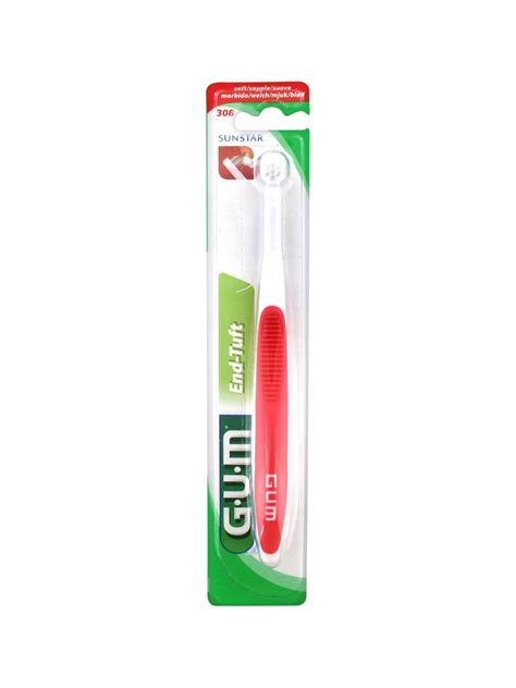 GUM End Tuft Toothbrush 308 - Colour: Red