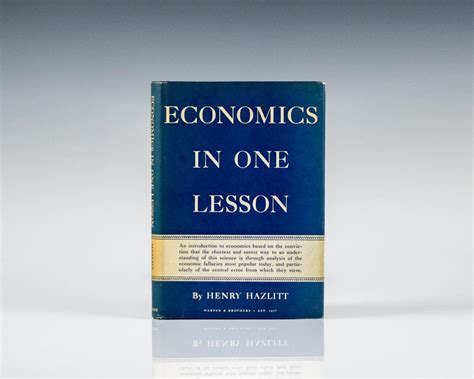 Economics In One Lesson Henry Hazlitt First Edition Rare Book