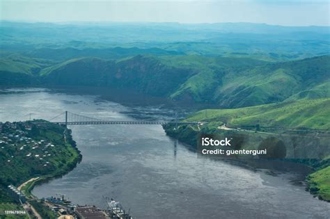 Aerial View Of Matadi Bridge Over Congo River Drc Stock Photo - Download Image Now - Congo River ...