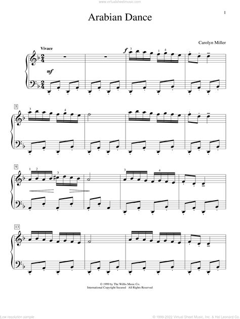 Miller - Arabian Dance sheet music for piano solo (elementary)