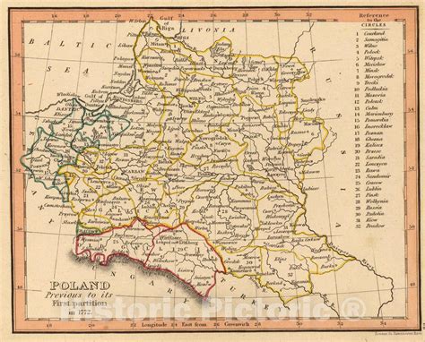 Historic Map : Poland, previous to 1772., 1835, Vintage Wall Art ...