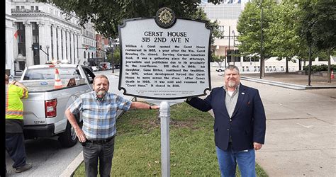 New historical marker recognizes the Gerst House restaurant - Nashville Brewing Company