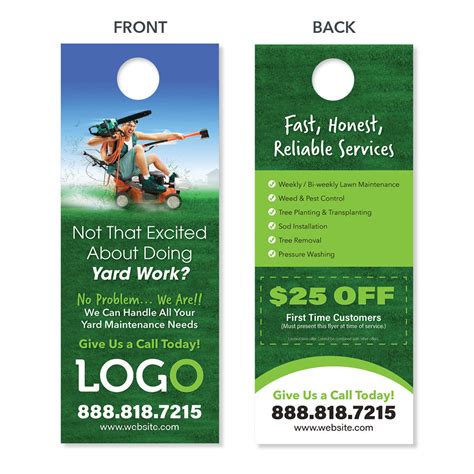 Lawn Care Door Hanger - Designed & Printed - FREE Shipping – Footbridge ...