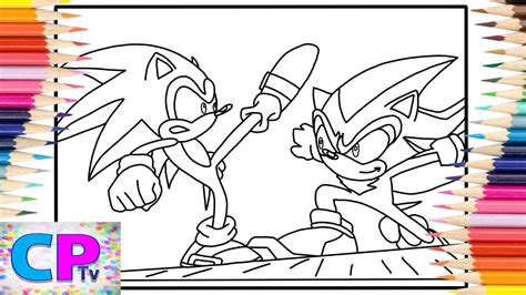 Sonic And Shadow Fighting Coloring Pages