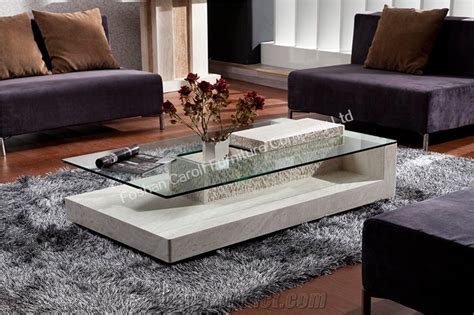 Modern Glass Top and Marble Coffee Table from China - StoneContact.com