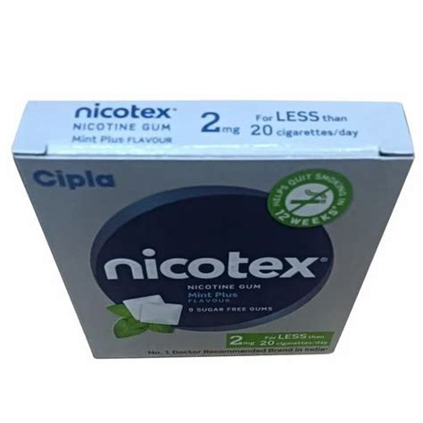 2 mg Mint Nicotex Nicotine Gum at Rs 76/pack in Lucknow | ID: 27067383362