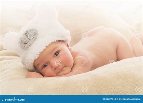 Newborn baby in funny hat stock image. Image of funny - 35727943