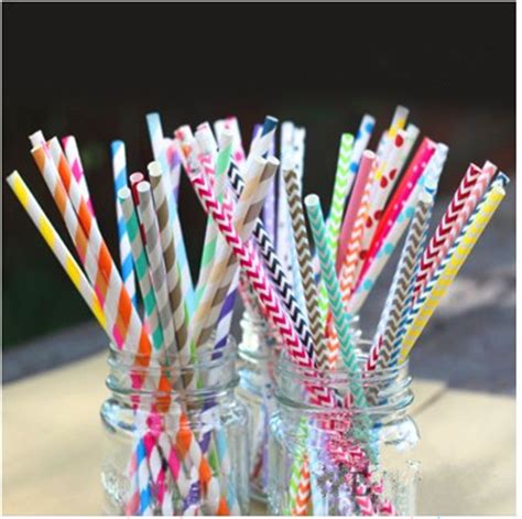 Free shipping 100 pcs paper drinking straws,Wedding decoration creative paper drinking straw 80 ...