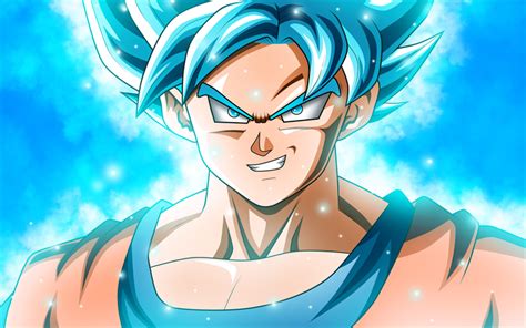 Download wallpapers 4k, Son Goku, blue fire, Super Saiyan Blue, 2019, DBS characters, artwork ...