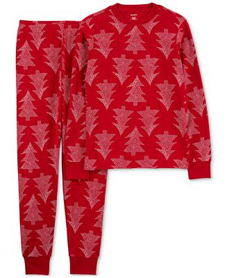 Carter's Adult Unisex Christmas Tree 2-Pc. Cotton Family Pajamas Set - Macy's