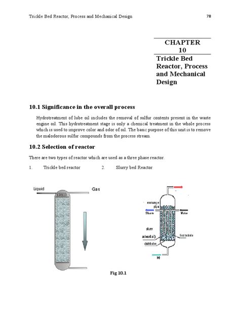 10 Trickle Bed Reactor, Process and Mechanical Design: 10.1 Significance in the overall process ...