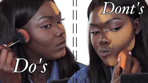 DO'S and DONT'S Highlight & Contour For Dark Skin WOC || Nyma Tang | Contour for dark skin, Dark ...