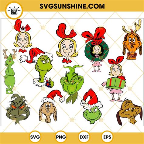 Christmas Grinch SVG Bundle, Grinch Santa Hat SVG, Cindy Lou Who SVG ...