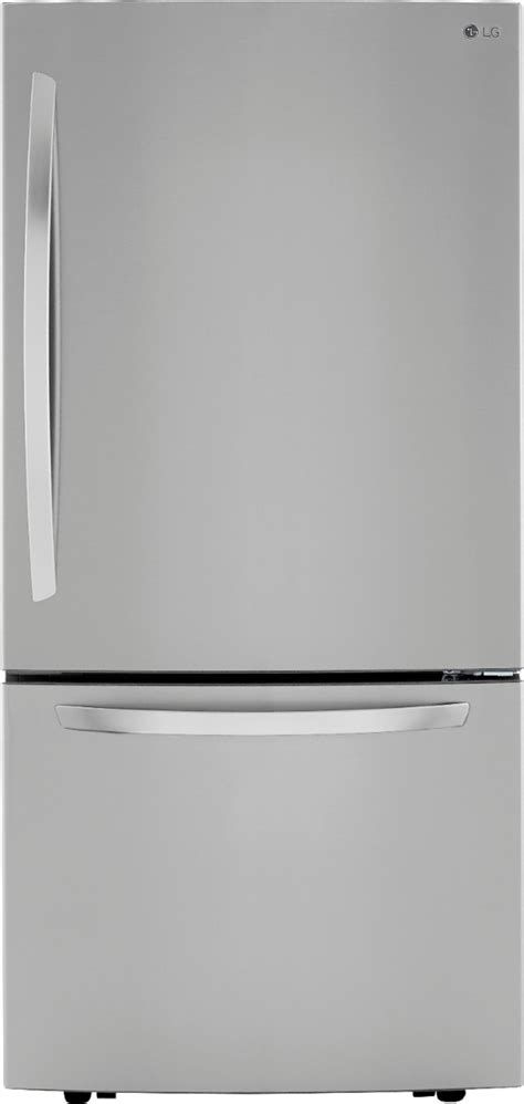 LG 25.5 Cu. Ft. Bottom-Freezer Refrigerator with Ice Maker PrintProof Stainless Steel LRDCS2603S ...