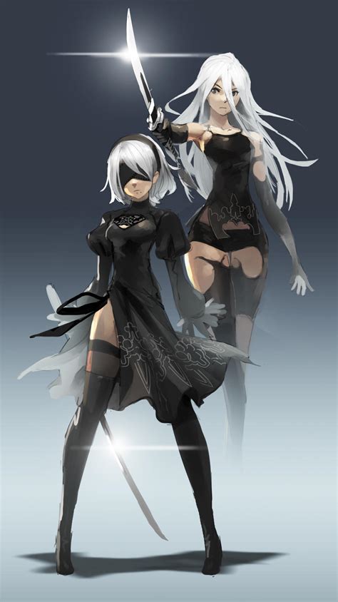 Nier: Automata - 2B and A2 by nin-mario64 on DeviantArt