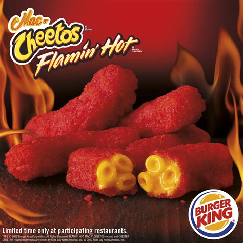 Flamin Hot Mac N Cheetos Arrive At Burger King - Food.com | Mac and cheetos, Mac n cheetos ...