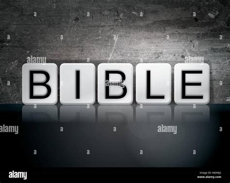 The word "Bible" written in white tiles against a dark vintage grunge background Stock Photo - Alamy