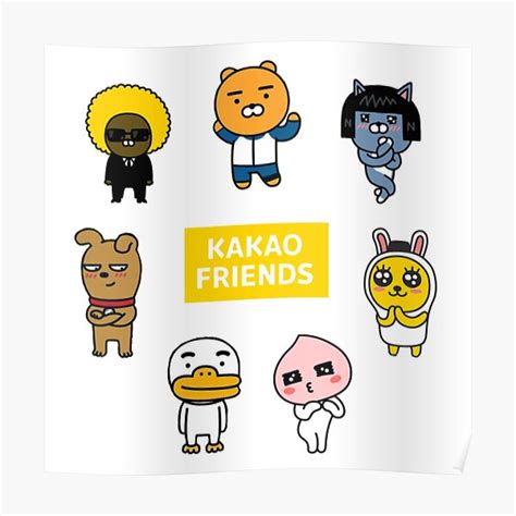 "Kakao Friends Characters Collection " Poster for Sale by Color-Toonix ...