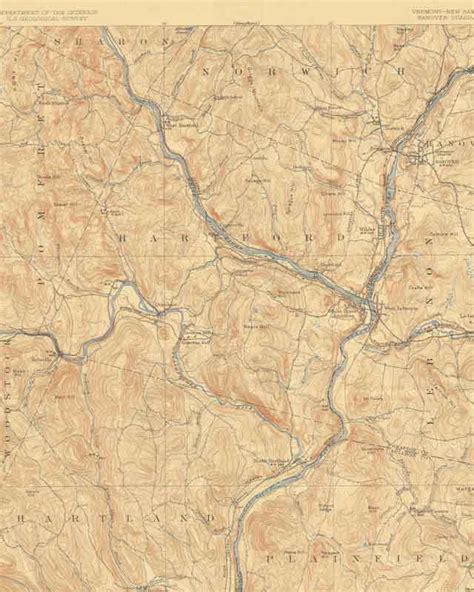 Hartford VT 1908 USGS Old Topo Map - Town Composite Windsor Co. - OLD MAPS