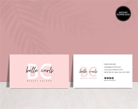 Business Card Template Minimalist Business Cards Modern | Etsy