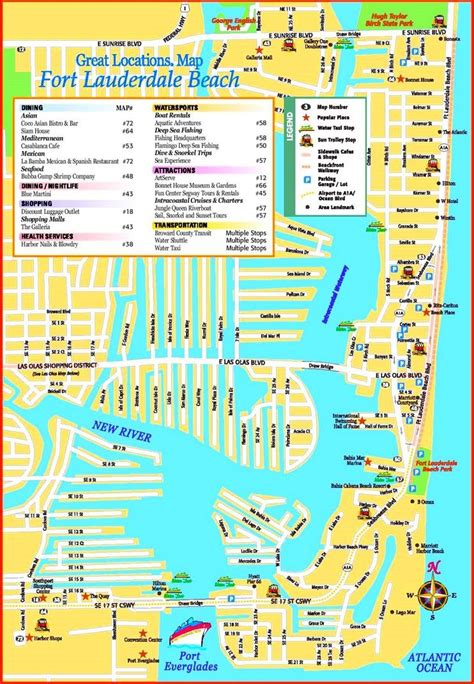 Fort Lauderdale Beach tourist map | Fort lauderdale beach, Lauderdale ...