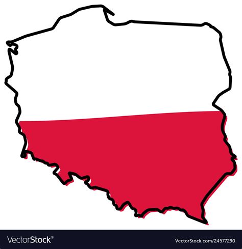 Simplified map of poland outline with slightly Vector Image