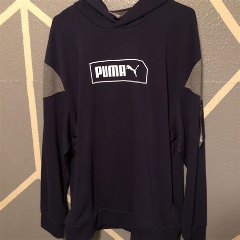 Puma Men's Navy Hoodie | Depop