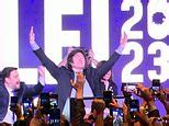 Video: Javier Milei celebrates with supporters after first in primaries ...