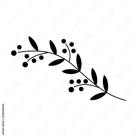 Vector illustration of a vine and berries silhouette. Stock Vector ...