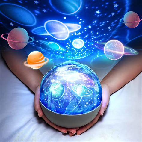 Buy One Fire Solar System Projector Night Light for Kids, 360°Rotating ...