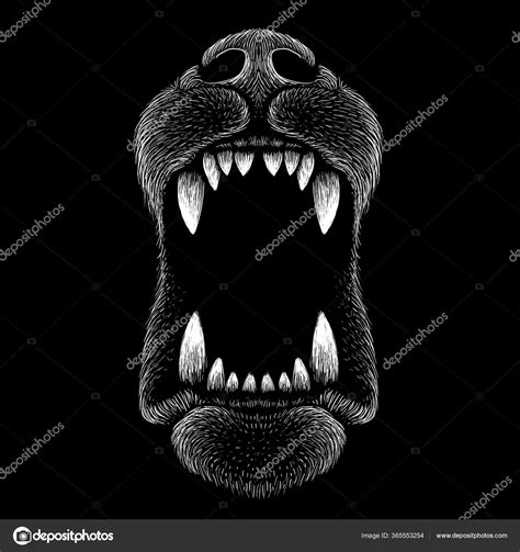 Snarling Dog Drawing