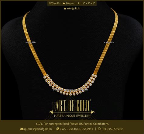 Simple CZ Necklace | Art of Gold Jewellery, Coimbatore