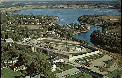 Aerial View of Maine State Prison with Georges River and Harbor Thomaston, ME