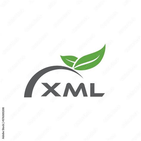 XML letter nature logo design on white background. XML creative initials letter leaf logo ...