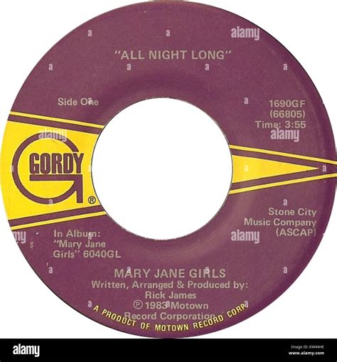 Mary jane girls all night long 1983 A side label Stock Photo - Alamy