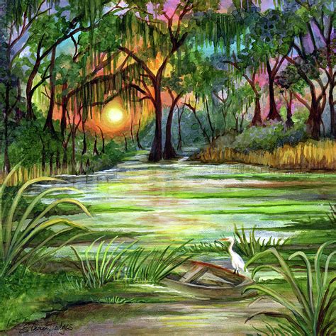 Bayou Colors Painting by Elaine Hodges - Fine Art America