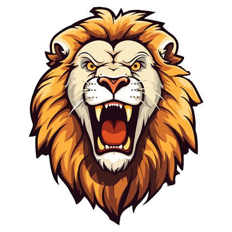 Lion Head Logo mascot wildlife animal illustration, . 24553534 PNG