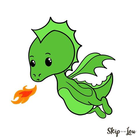Easy Cute Dragon Drawing