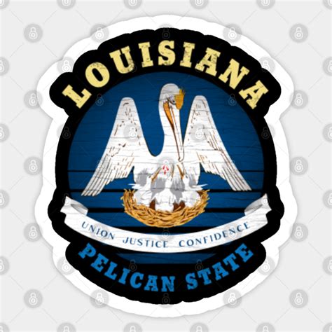 LOUISIANA PELICAN STATE FLAG - Louisiana State - Sticker | TeePublic